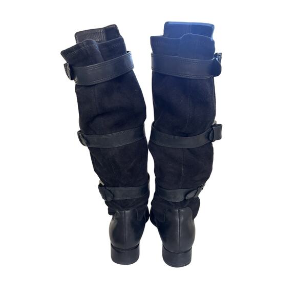 Cole Hahn Air Avalon Black Leather Triple-Buckle Knee Boots Size 8.5 Riding - Picture 5 of 7